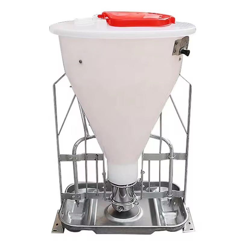 Automatic feeder for pig food trough