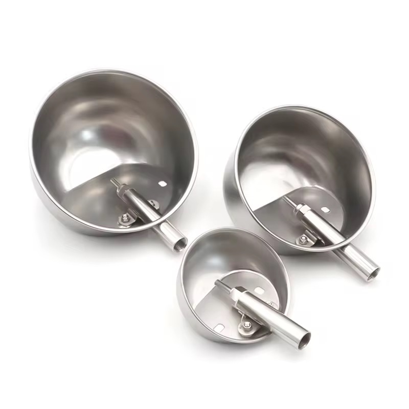 Stainless steel drinking bowl for pigs