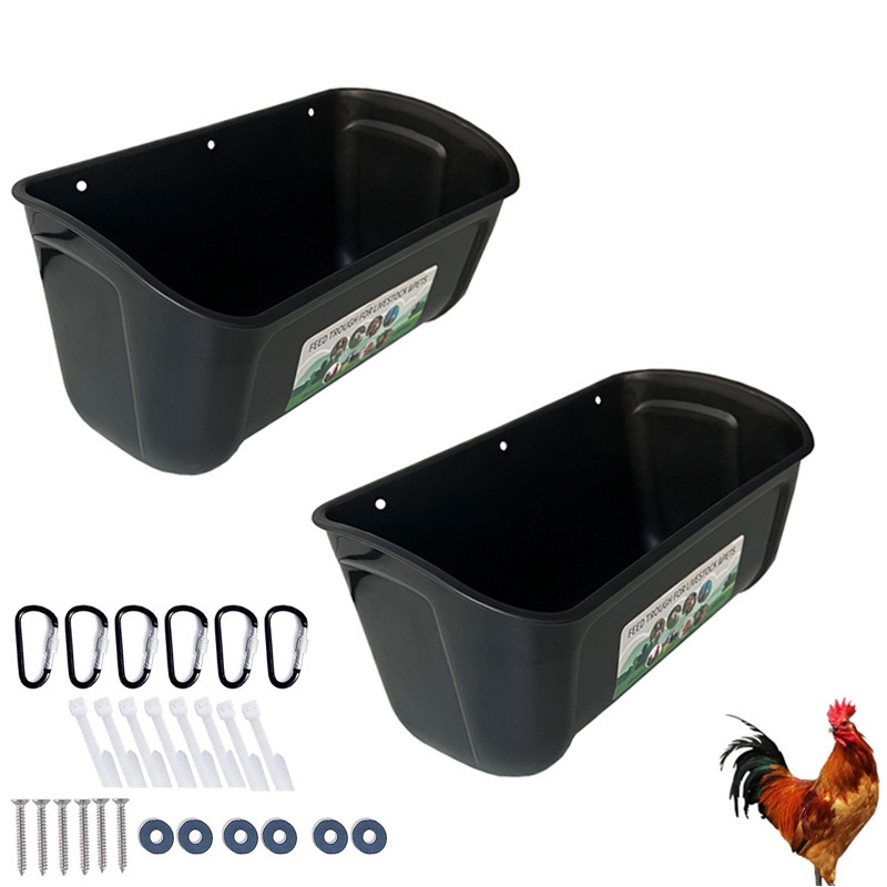 Hanging chicken feed trough